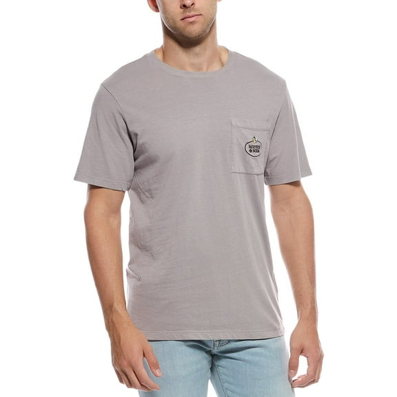 Scotch & Soda mens Garment-Dyed Pocket T-Shirt, s, Grey
