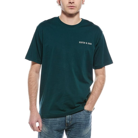 Scotch & Soda mens  Graphic T-Shirt, s, Green