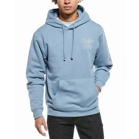 Scotch & Soda mens Relaxed Fit Fleece Graphic Hoodie, m, Blue