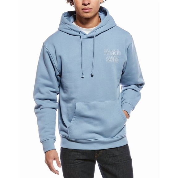 Scotch & Soda mens Relaxed Fit Fleece Graphic Hoodie, s, Blue