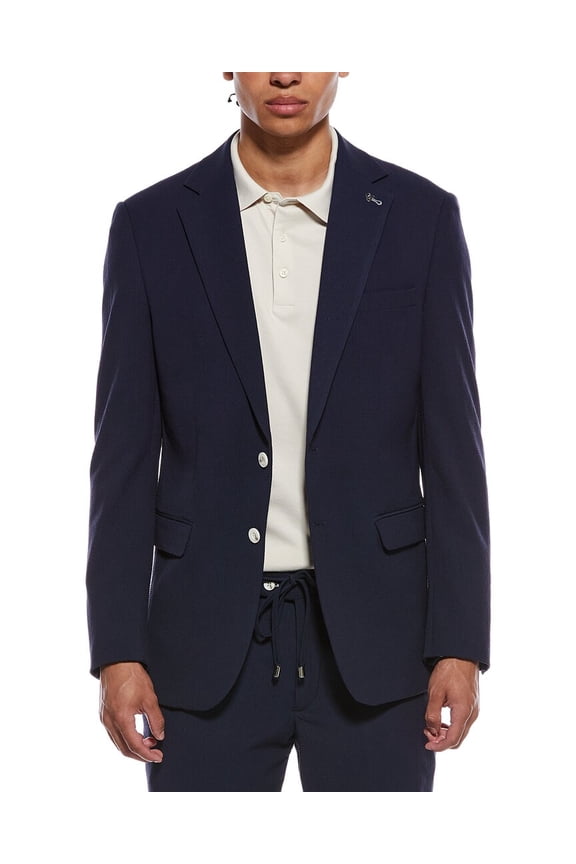 mens  Seersucker Sportcoat, 46R, Navy