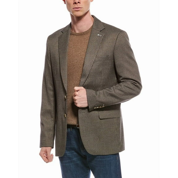 Scotch & Soda mens Small Houndstooth Sportscoat, 40R, Brown