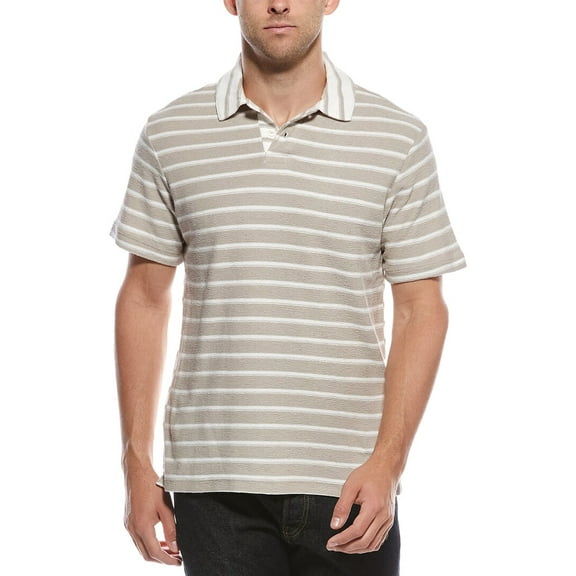 Scotch & Soda mens  Stripe Polo Shirt, s, Tan