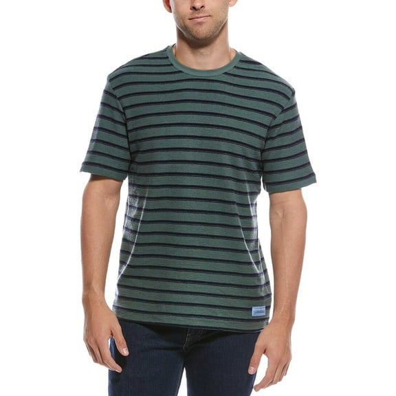 Scotch & Soda mens  Textured Stripe T-Shirt, s, Green