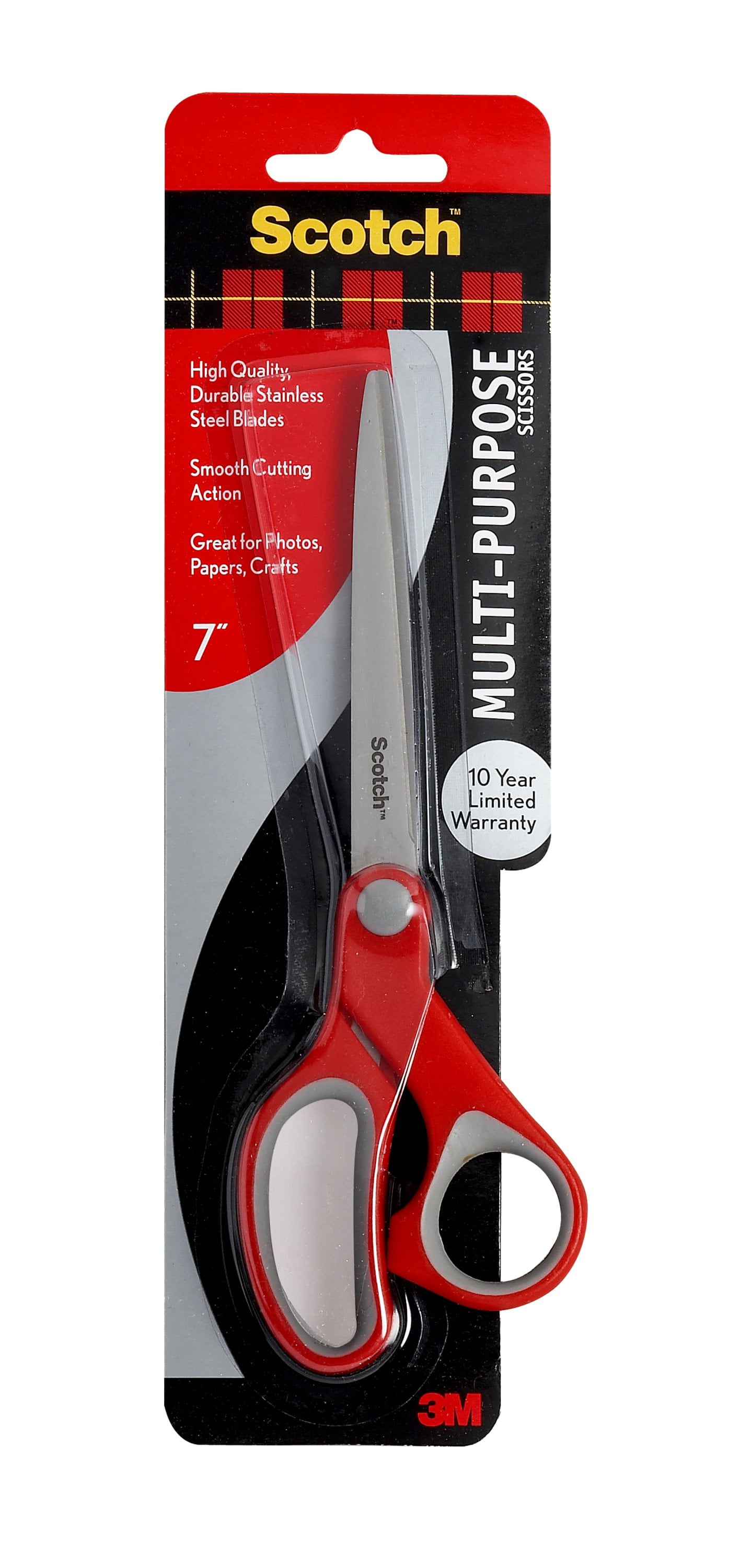 Scotch Multi-Purpose Scissors, Red/ Gray, 7.1