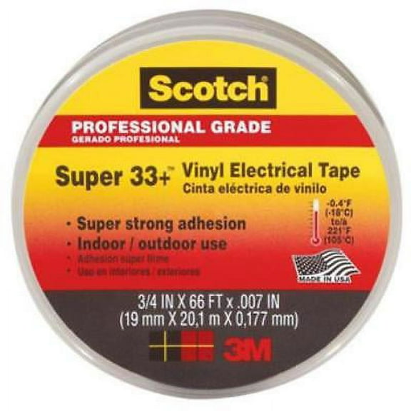 Scotch Super 33+ 3/4" x 66' Black Vinyl Plastic Electrical Tape 2PK