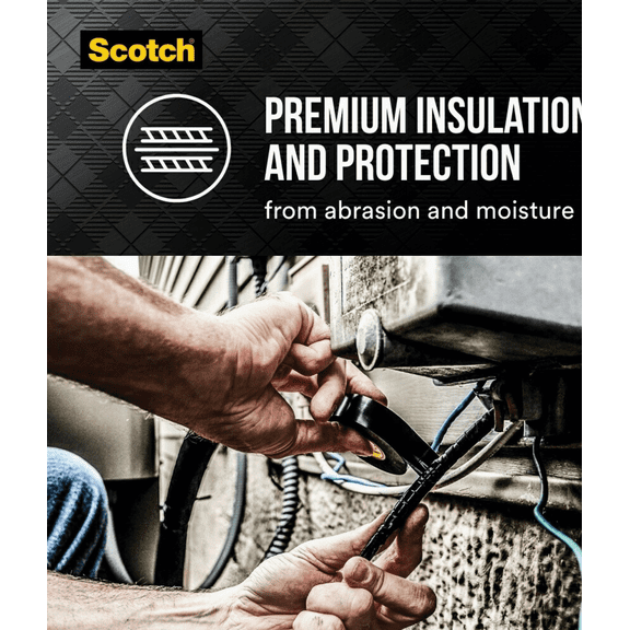 Scotch Super 33+ Vinyl Plastic Electrical Tape - Pack of 2 Residential Use, Standard Application