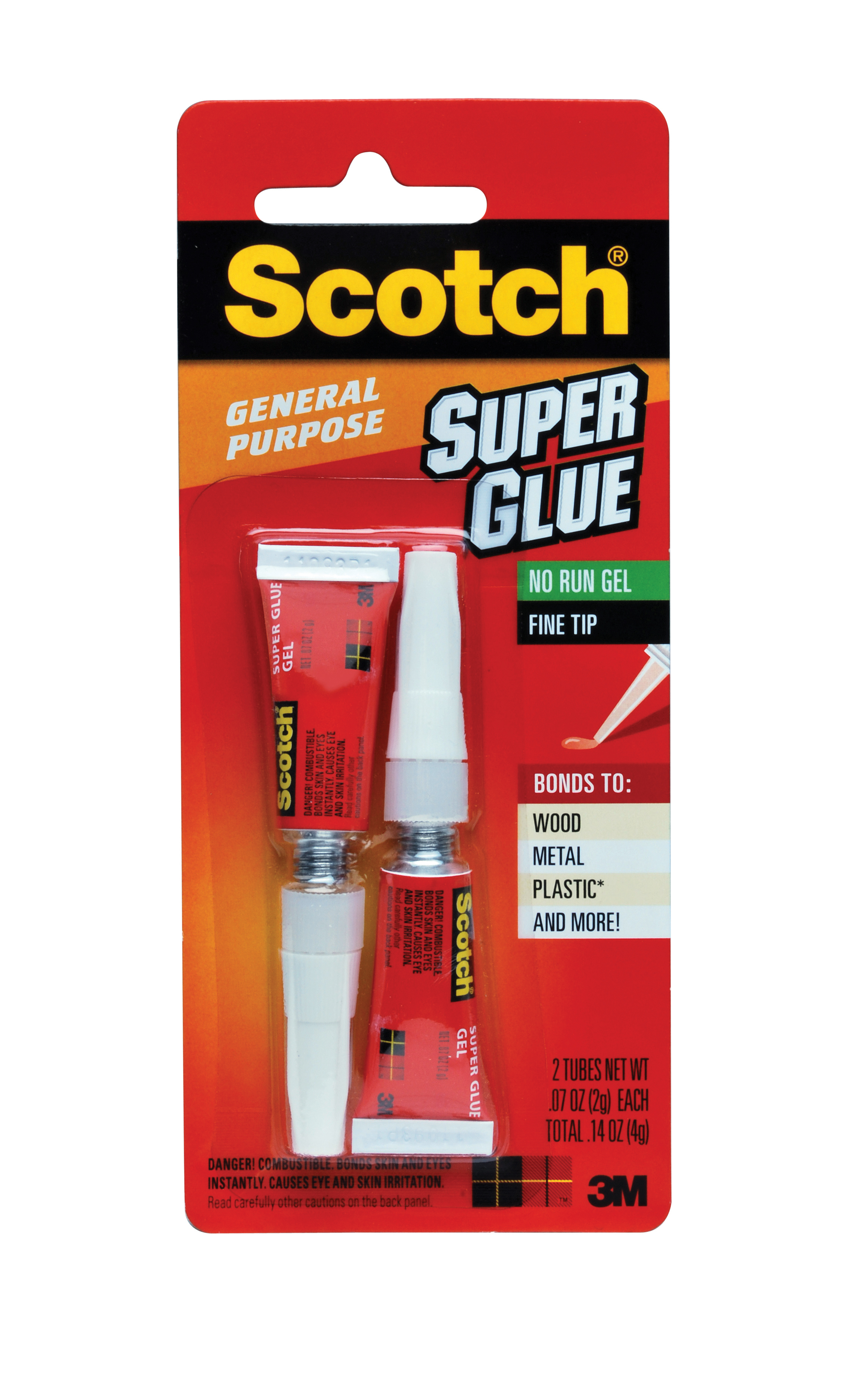 Scotch Super Glue Gel AD112, .07 oz, 2-Pack