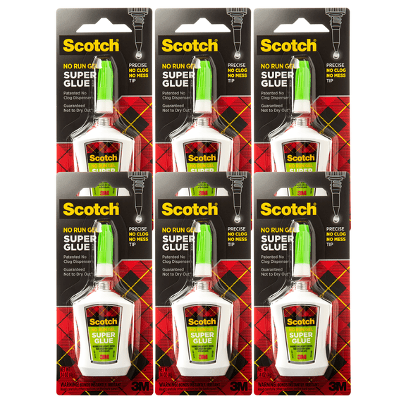 Scotch Super Glue Gel with Precision Applicator: 0.14 ounces (Clear) [6-pack]