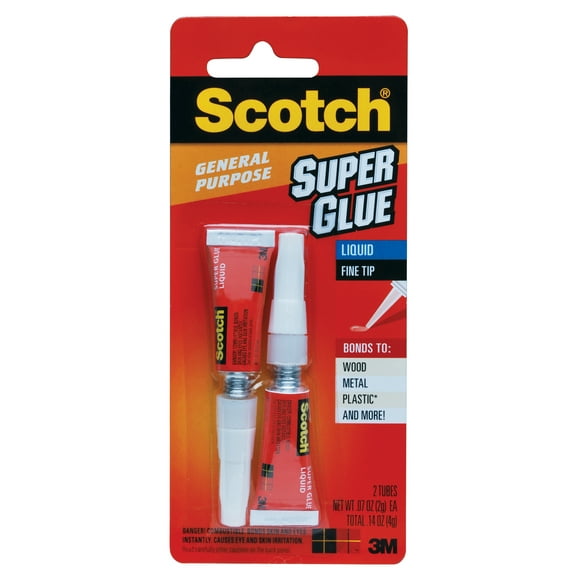 Scotch Super Glue Liquid 2/Pkg-.07oz