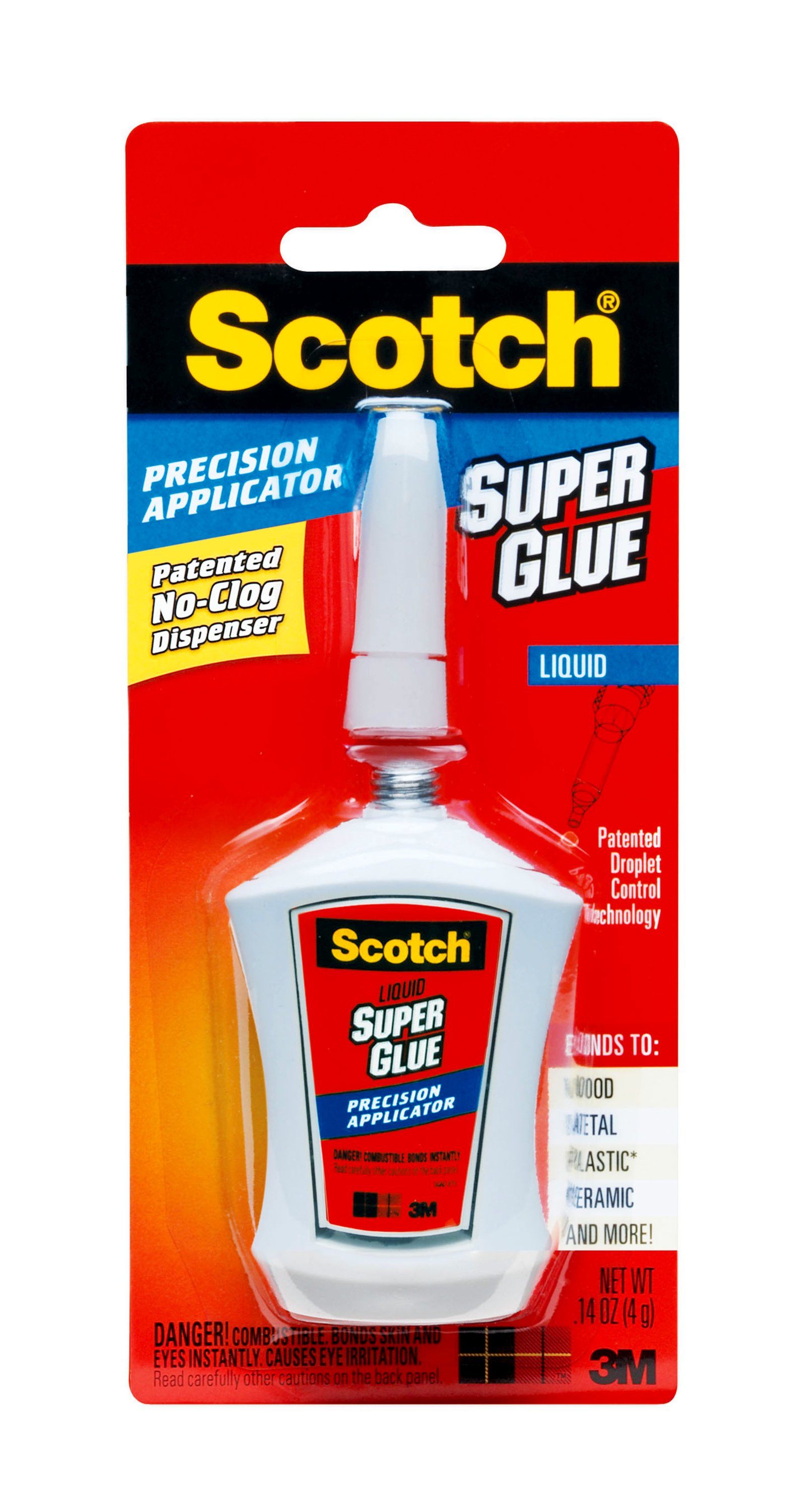 Scotch Super Glue Liquid in Precision Applicator, AD124, .14 oz (4 g)