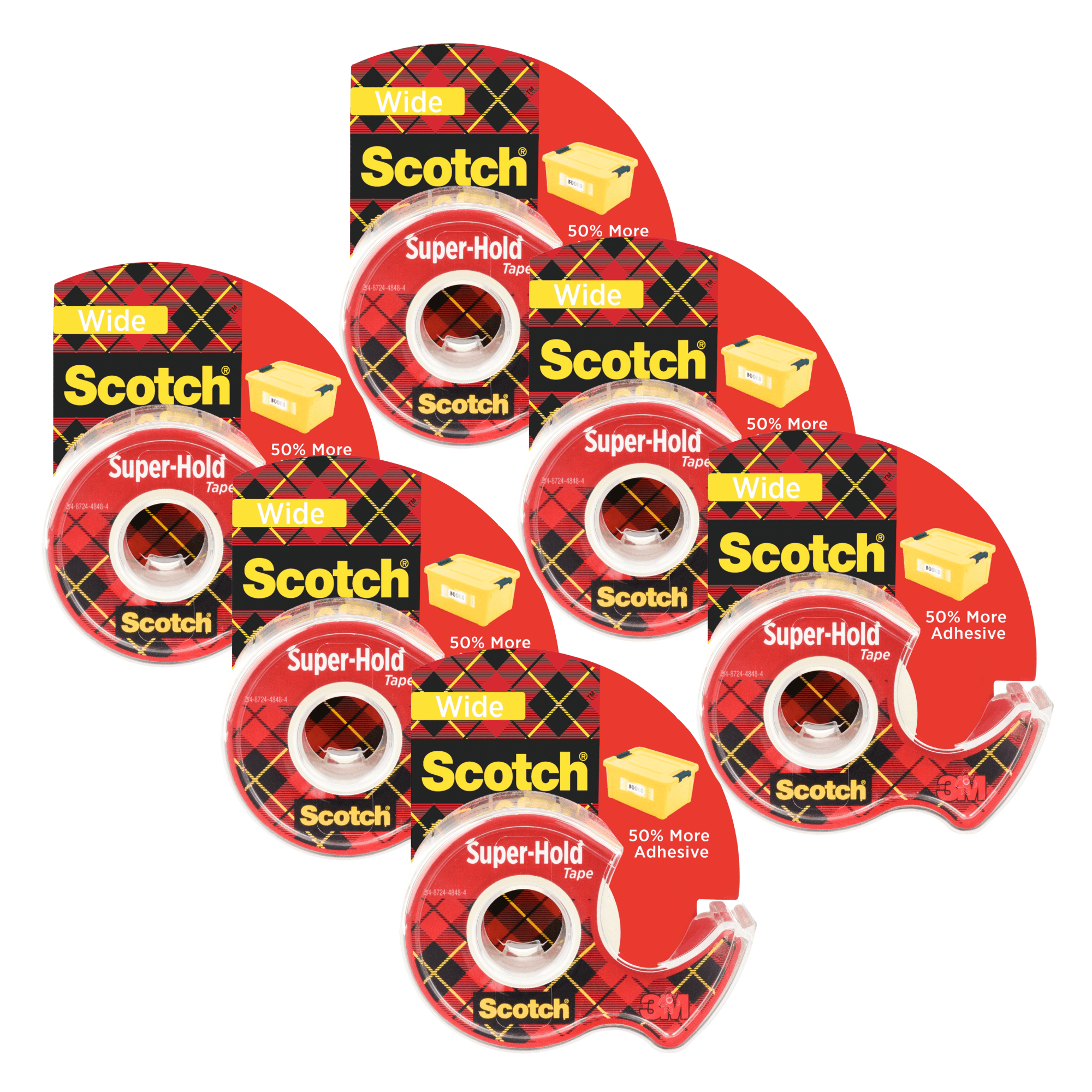 Scotch Super-Hold Film Tape [Wide]: 1-1/2 in. x 650 in. (Clear) [6-pack]
