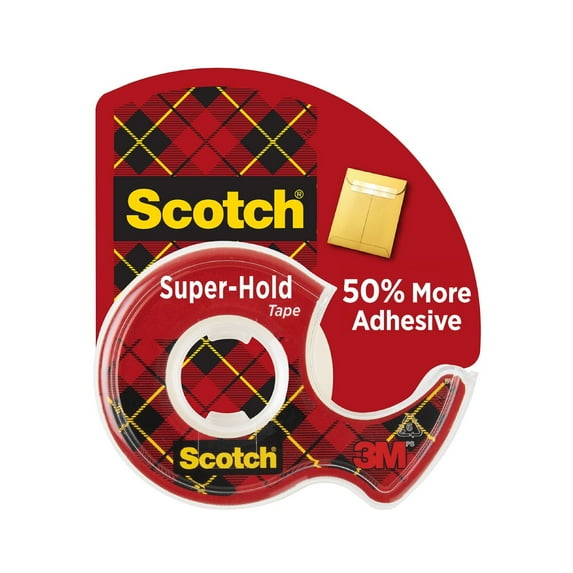 Scotch Super Hold Tape, Clear, 3/4" x 500", 1 Dispenser