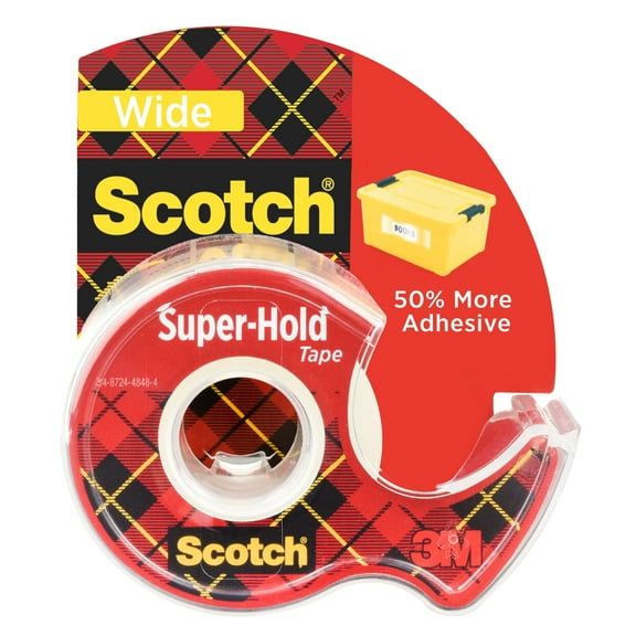 Scotch Super-Hold Wide Tape, 50% More Adhesive 1.5 in. x 650 in., 1 Dispenser