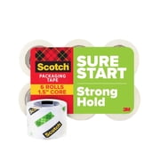 Scotch Sure Start Packaging Tape, 1.5” Core, Clear, 1.88 x 900, 6 Rolls