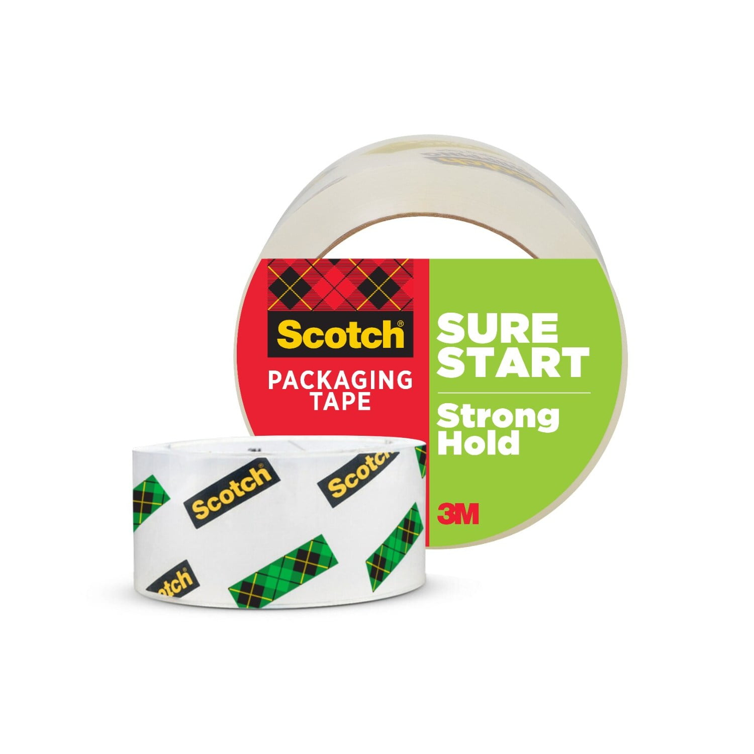 Scotch Sure Start Packaging Tape, Clear, 1.88 in. x 54.6 yd., 1 Roll