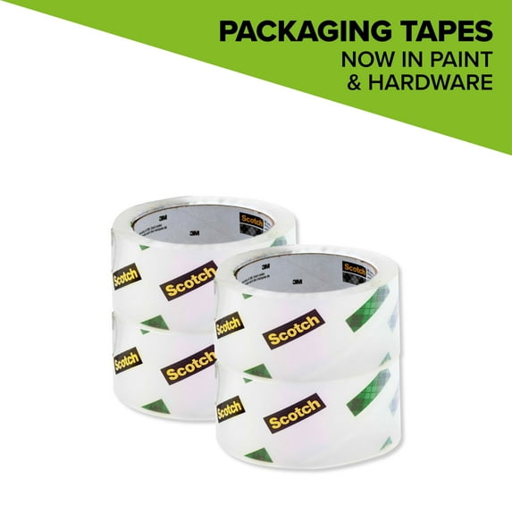 Scotch Sure Start Packaging Tape, Clear, 1.88 in x 54.6 yds, 4 Rolls