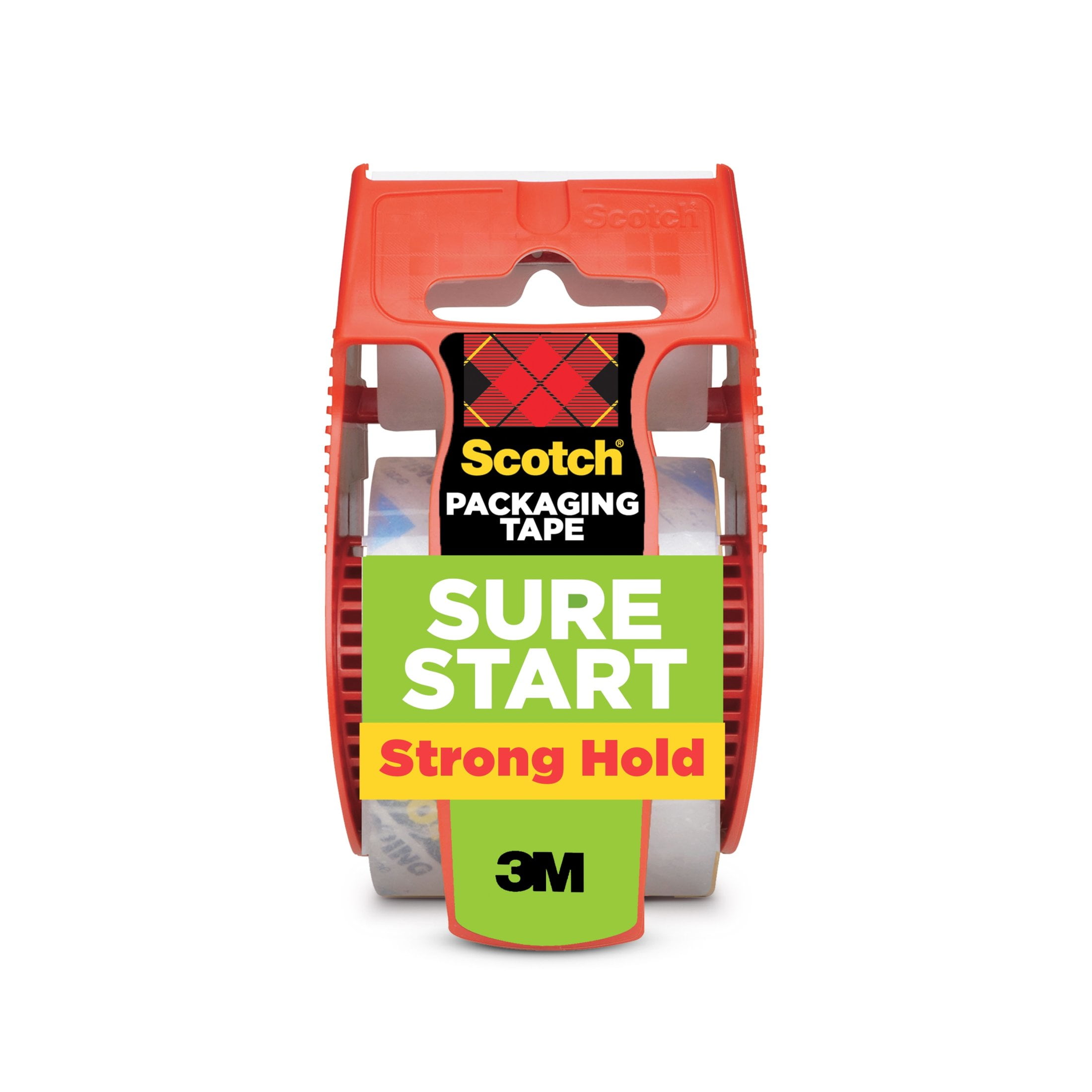 Scotch Sure Start Packaging Tape Dispenser, Clear, 1.88" x 800", 1 Total