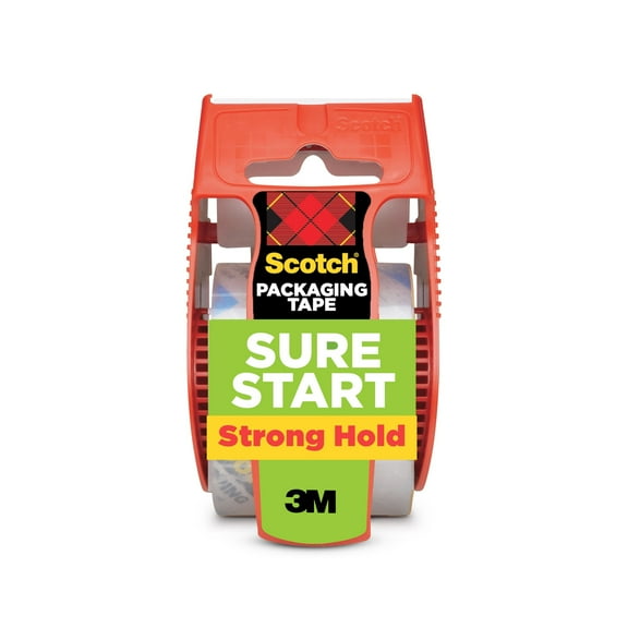 Scotch Sure Start Packaging Tape Dispenser, Clear, 1.88" x 800", 1 Total