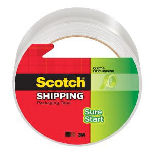 Scotch Sure Start Shipping Packaging Tape 3450, 1.88 in x 54.6 yd (48 mm x 50 m)