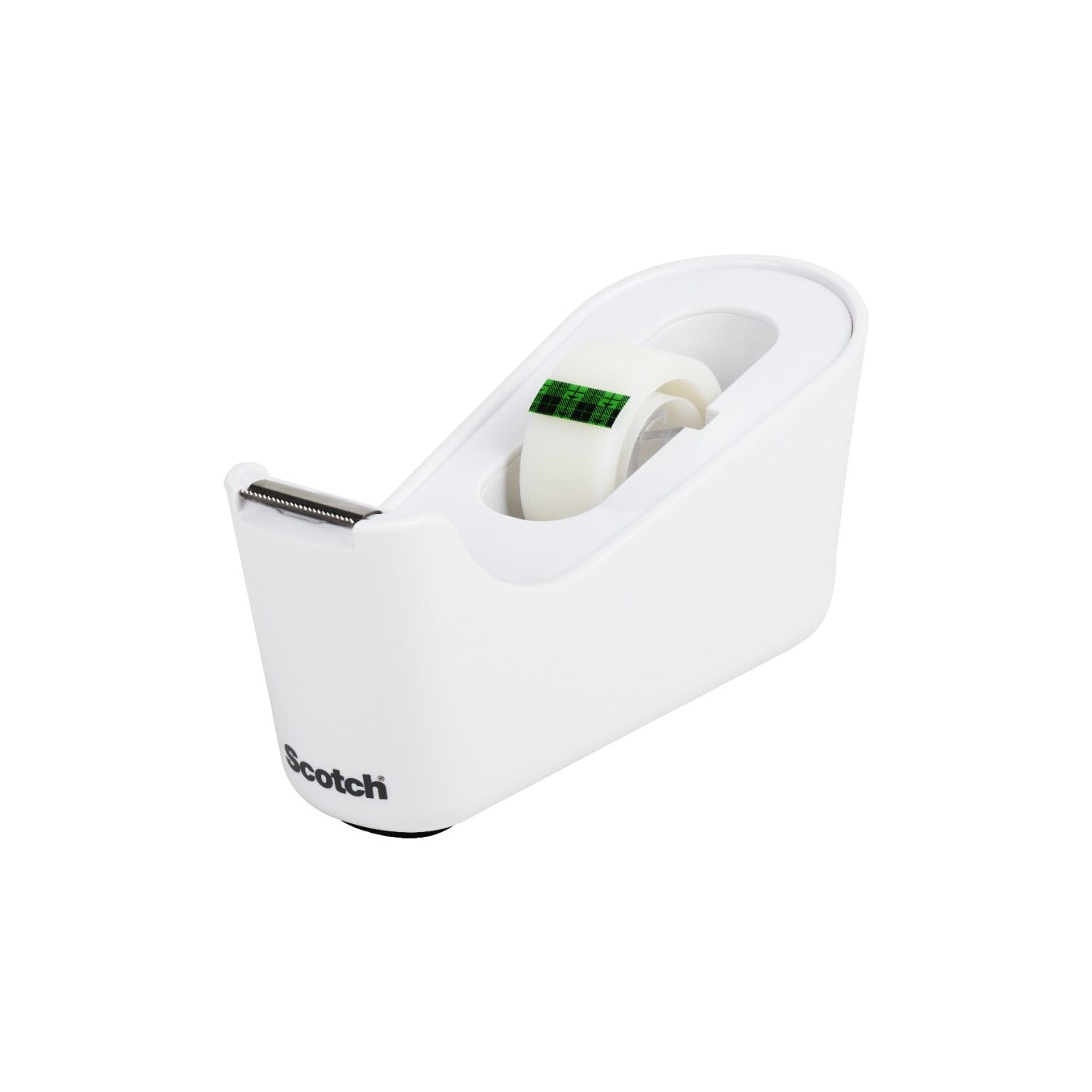 Scotch White Tape Dispenser, Includes Tape, Holds up to 1" Core, 1 Dispenser