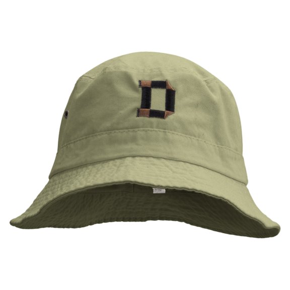 Scotch Tape Letter D Embroidered Big Size Washed Hat - Khaki XL-2XL