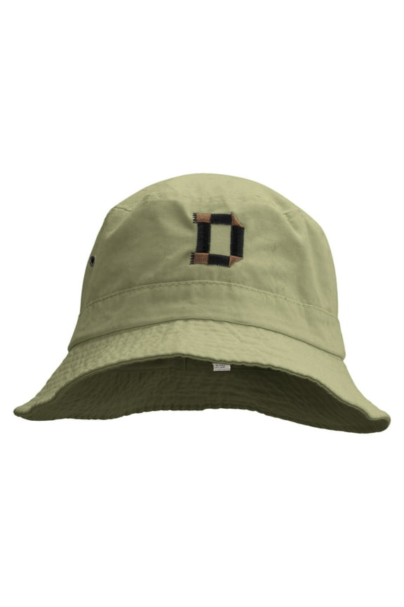 Scotch Tape Letter D Embroidered Big Size Washed Hat - Khaki XL-2XL
