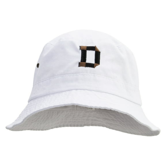 Scotch Tape Letter D Embroidered Big Size Washed Hat - White XL-2XL