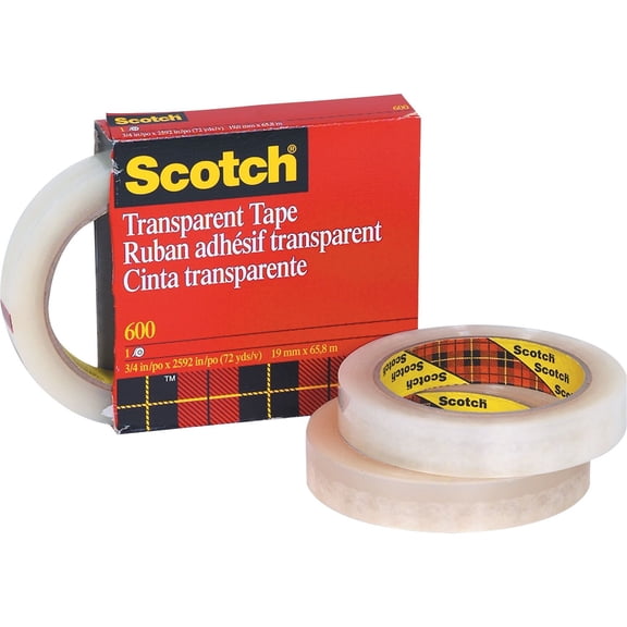 Scotch Tape,Scotch 600,1/2x72 yd.,PK12 T96360012PK