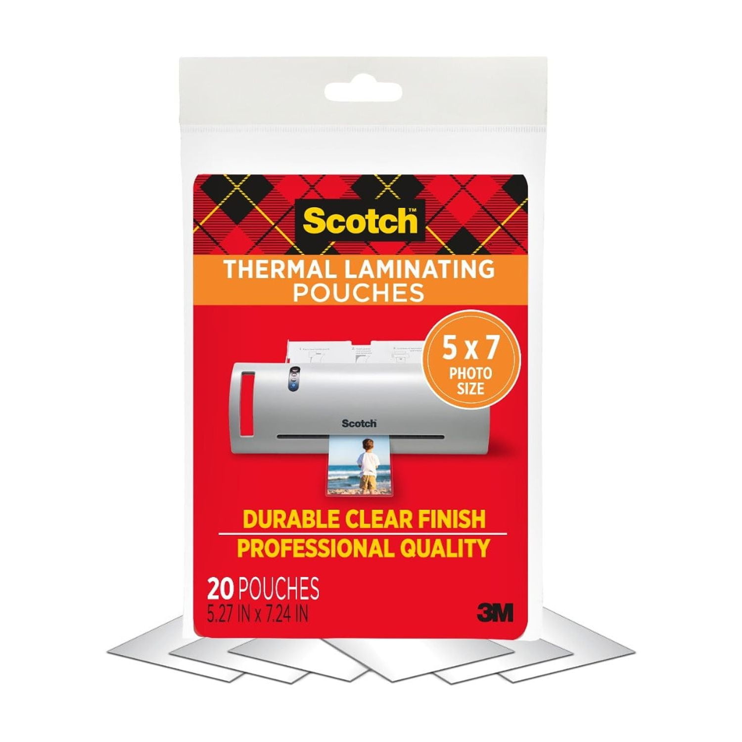Scotch Thermal Laminating Pouch, 20 Count, 5" x 7", 5 Mil