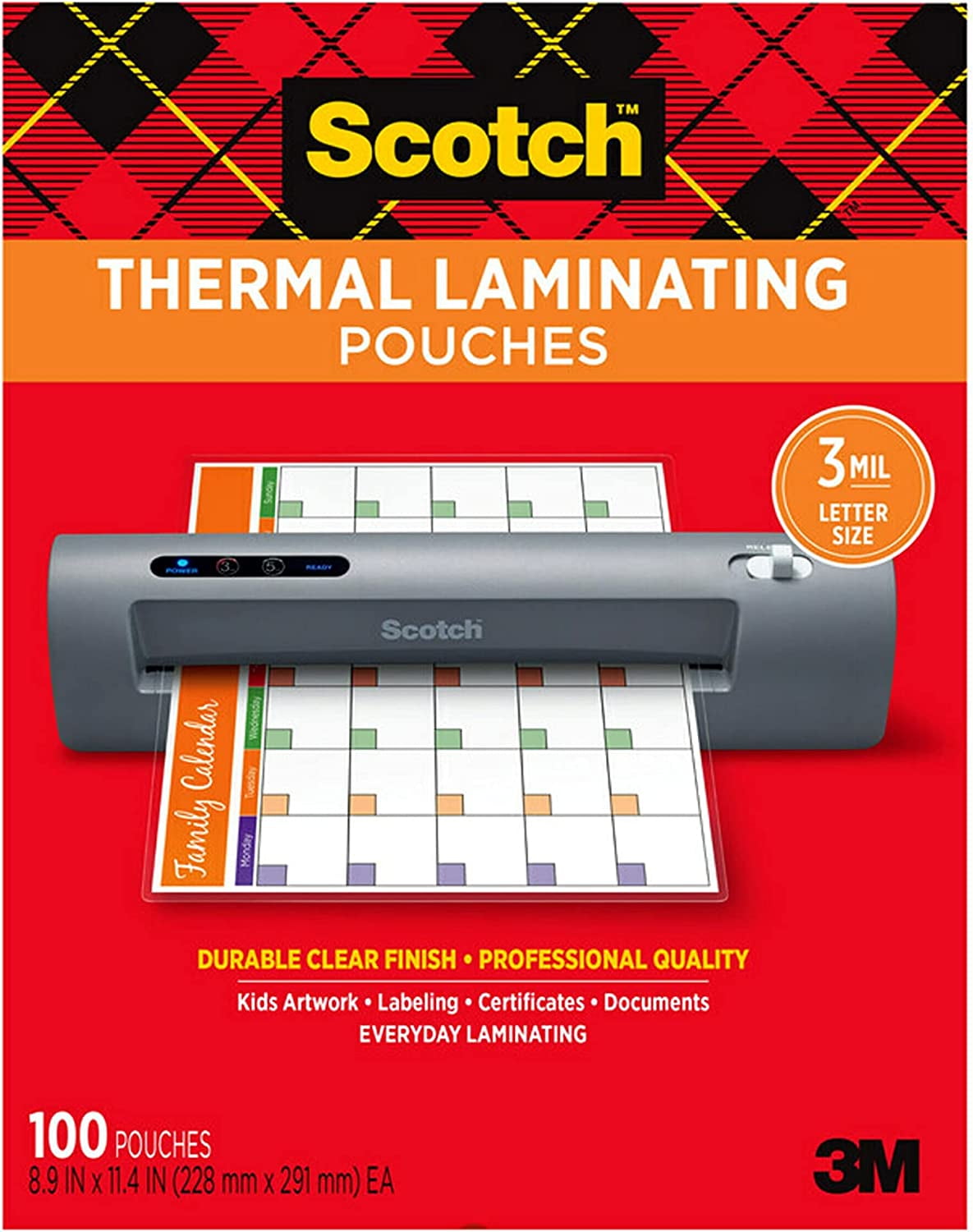 Everest Thermal Laminating Pouches, 8.9 x 11.4 - Inches, 3 Mil