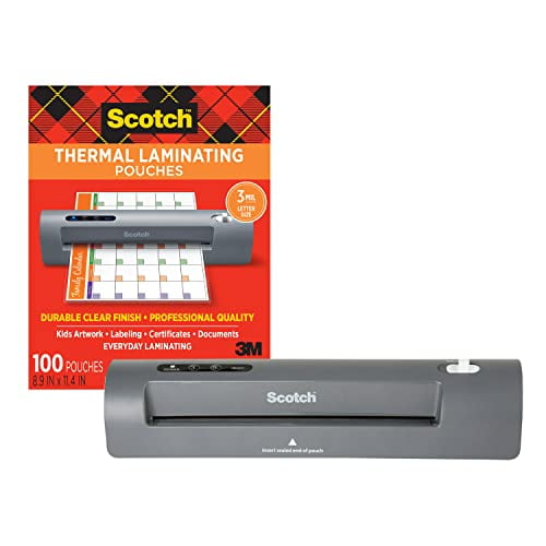 Scotch Thermal Laminator and Pouch Bundle, 2 Roller System, Laminate up
