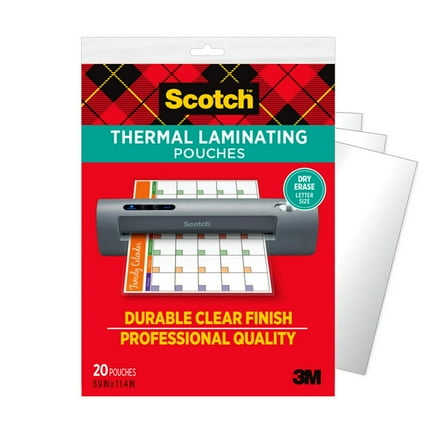 Scotch Thermal Pouches, 8.9 in. x 11.4 in., 3 Mil, 20 Pouches