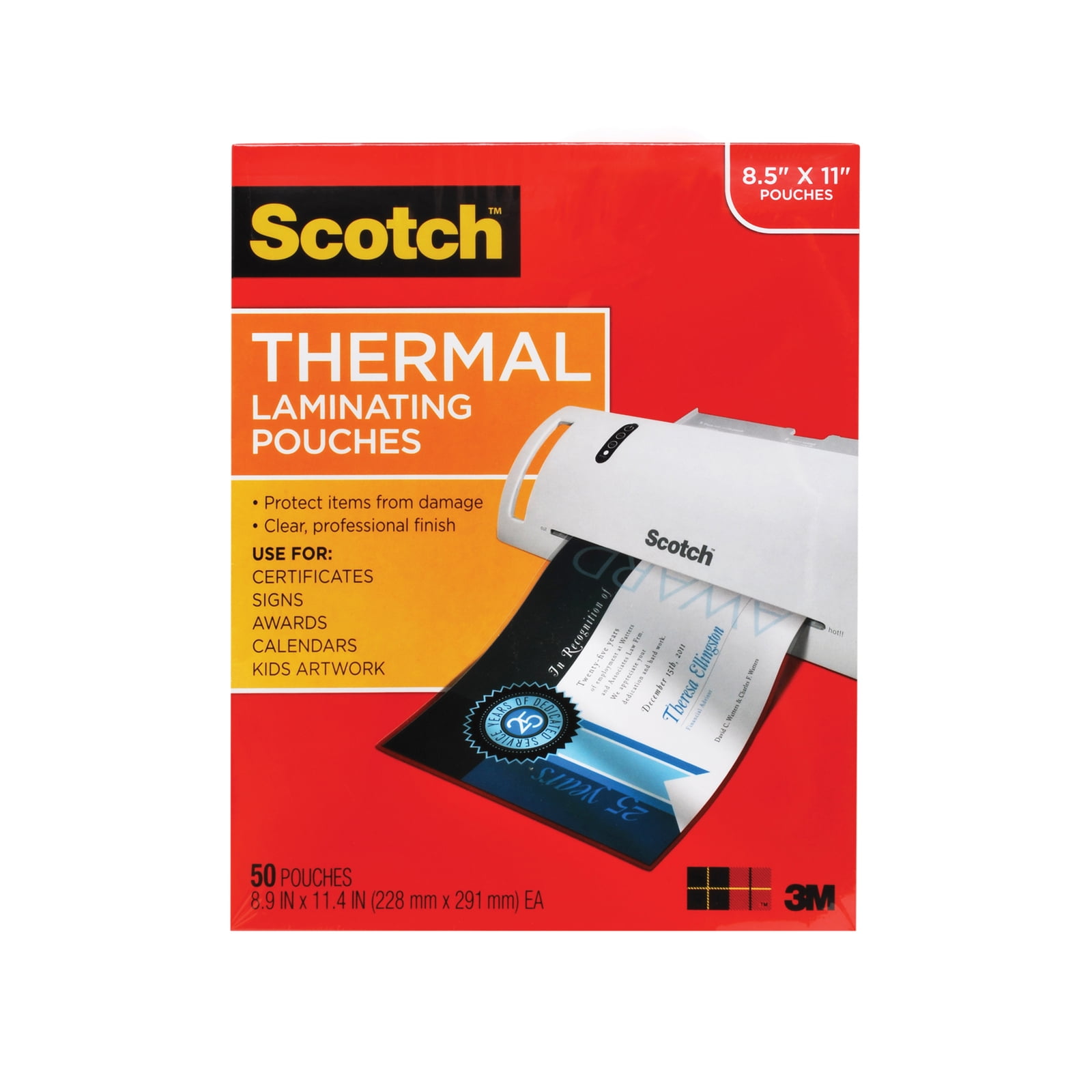 Scotch Thermal Laminating Pouches 50 Pieces, 8.5'' x 11''