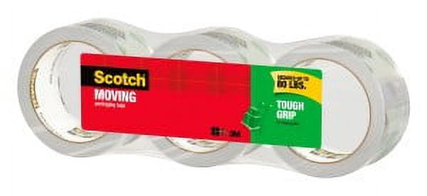 Scotch Tough Grip Moving Packaging Tape 3500-40-3, 1.88 in x 43.7 yd (48 mm x 40 m)