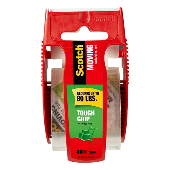 Scotch® Tough Grip Moving Packing Tape, 1.88" x 22.2 Yd., Clear