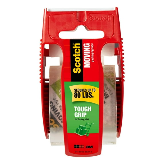 Scotch® Tough Grip Moving Packing Tape, 1.88" x 22.2 Yd., Clear
