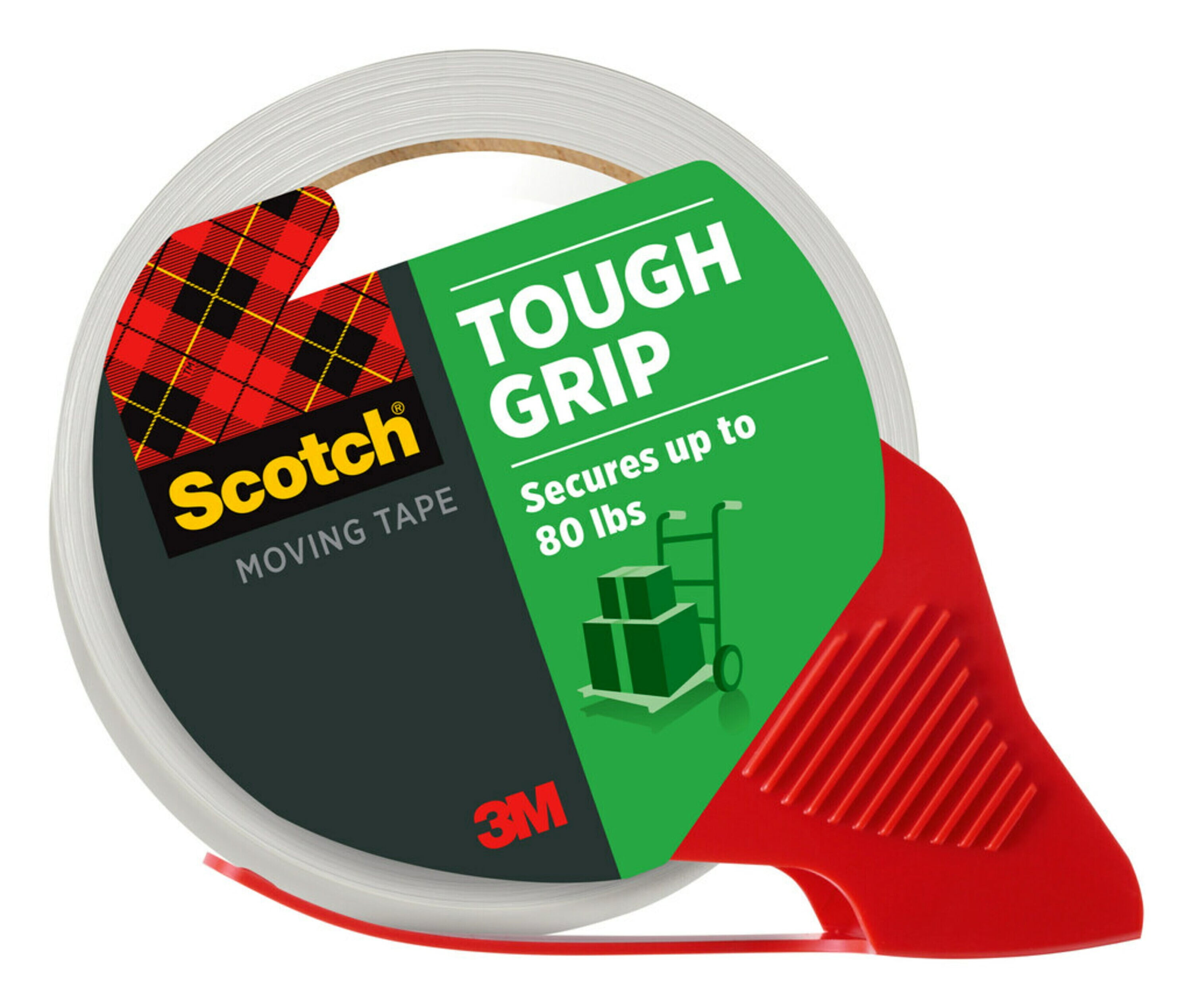 Scotch Tough Grip Moving Packing Tape, Clear, 1.88 in. x 65.6 yd., 1