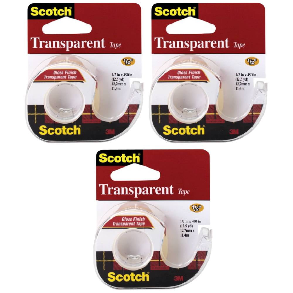 Scotch Transparent Tape, 3/4 in. x 1000 in., 4 Rolls