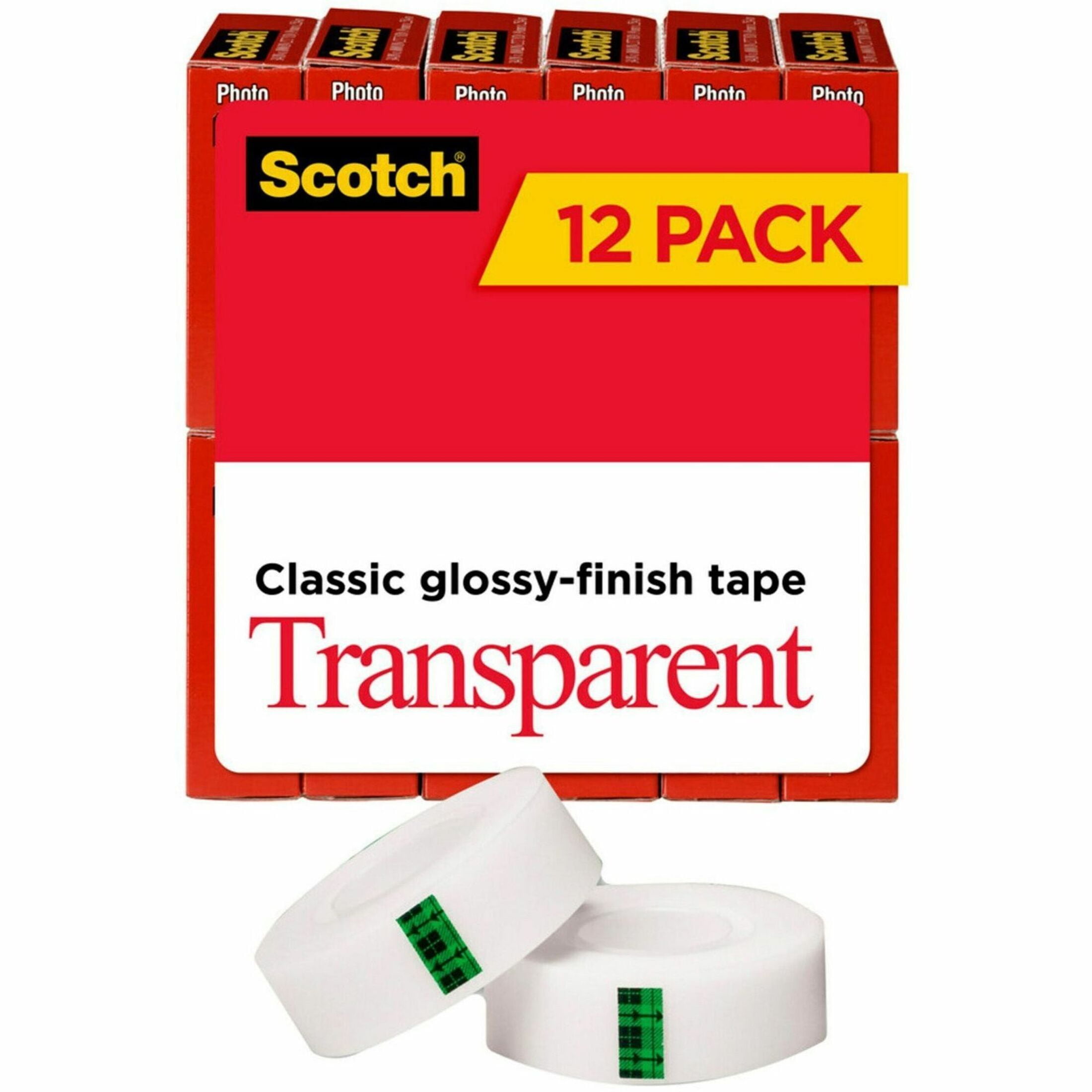 Scotch Transparent Tape, 3/4"W