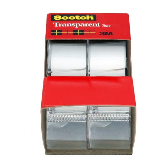 Scotch Transparent Tape, 3/4 in. x 250 in., 2 Dispensers