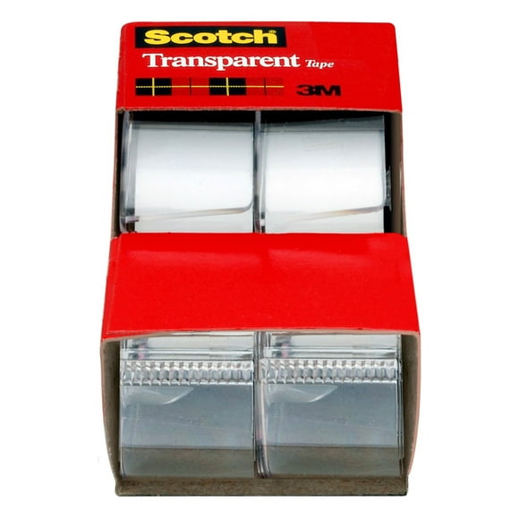 Scotch Transparent Tape, 3/4 in x 250 in, 2 Rolls/Pack, Clear