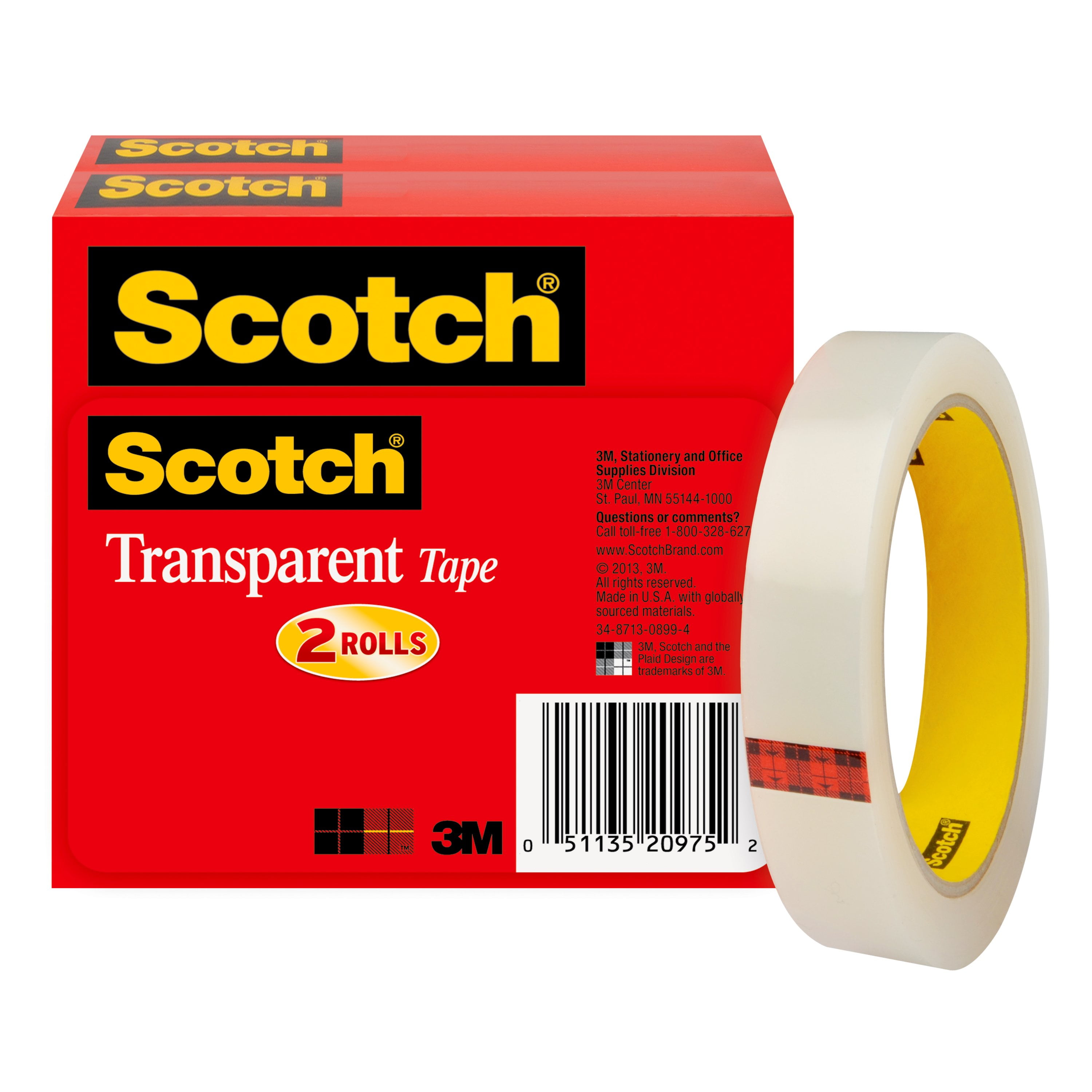 Scotch Extra-Strong Double Sided Tape, Outdoor Bulletin-Use, Transparent, 3M