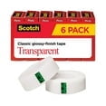 Scotch - Transparent Tape, 3/4" x 1000", 1" Core, Clear - 6/Pack