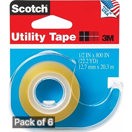 Scotch Utility Tape, 1/2-Inch (Pack of 6)