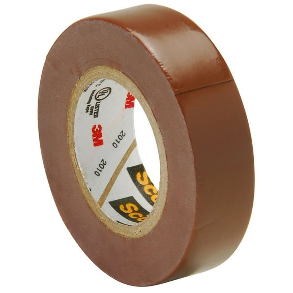Scotch Vinyl Color Coding Electrical Tape 35, 1/2 in x 20 ft, Brown