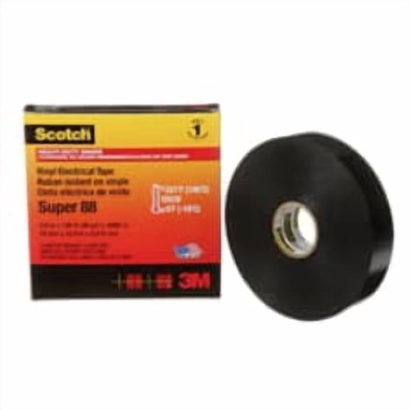 Scotch Vinyl Electrical Tape Super 88, 3/4 in x 36 yd, Black, 12 rolls/carton, 48 rolls/Case (Case of 48) SKU 7000058434