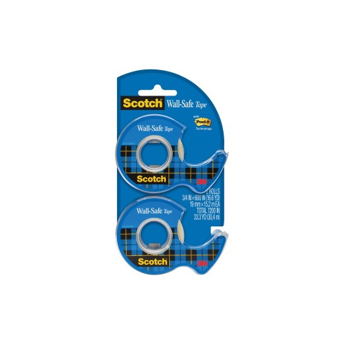 Scotch WallSafe Tape 18.06 yd Length x 0.75" Width Dispenser