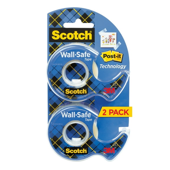 Scotch Wall-Safe Tape, 3/4 in. x 600 in., 2 Dispensers/Pack