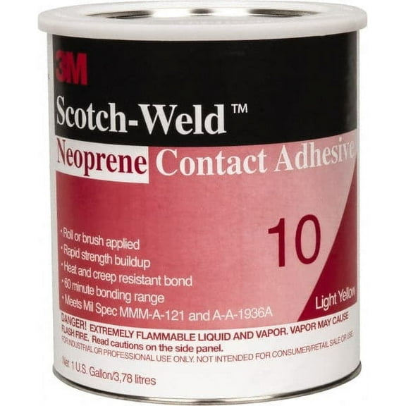 Scotch-Weld™ Neoprene 10 Contact Adhesive, 1 gal, Can, Light Yellow